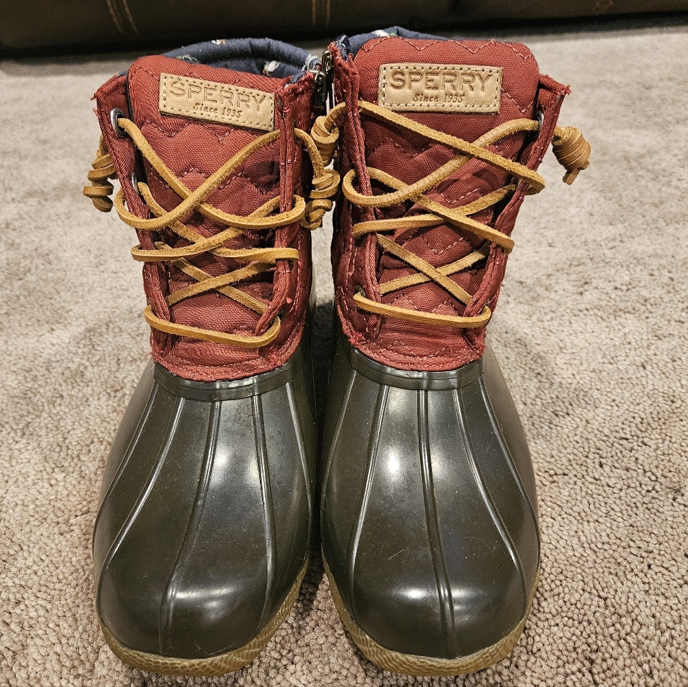Sperry Burgundy and Brown Duck Boots